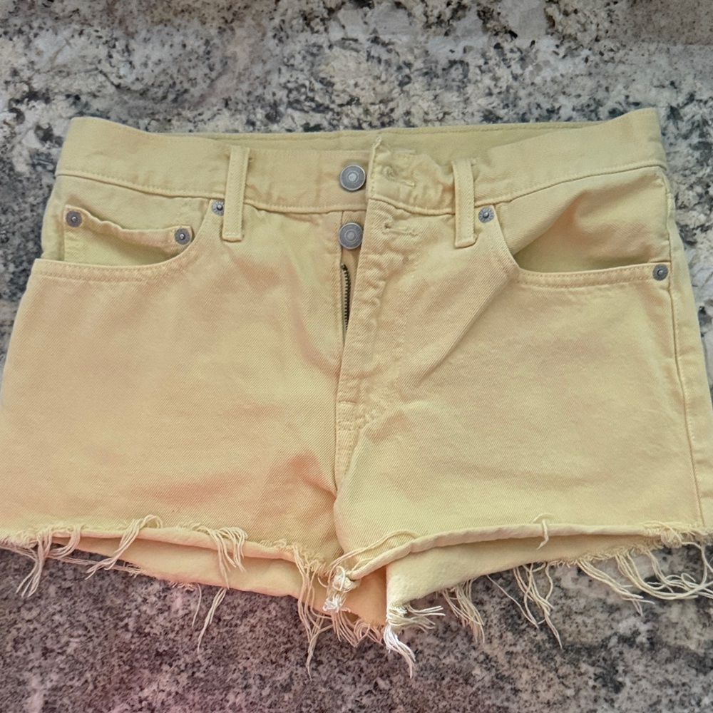 Lucky Brand Light Yellow Jean Shorts